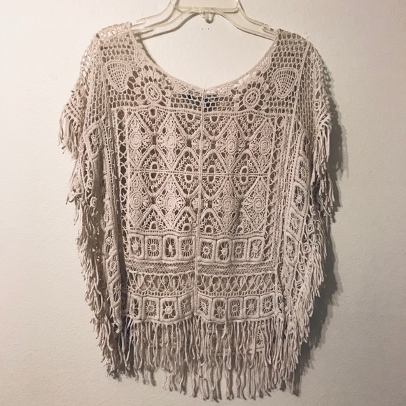 Boho Crochet Top - Beige - Picture 2 of 3